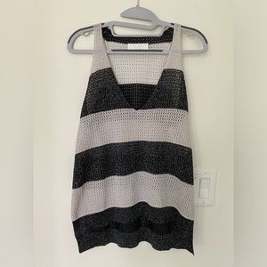 Zadig & Voltaire striped top with metallic thread (Size Small)